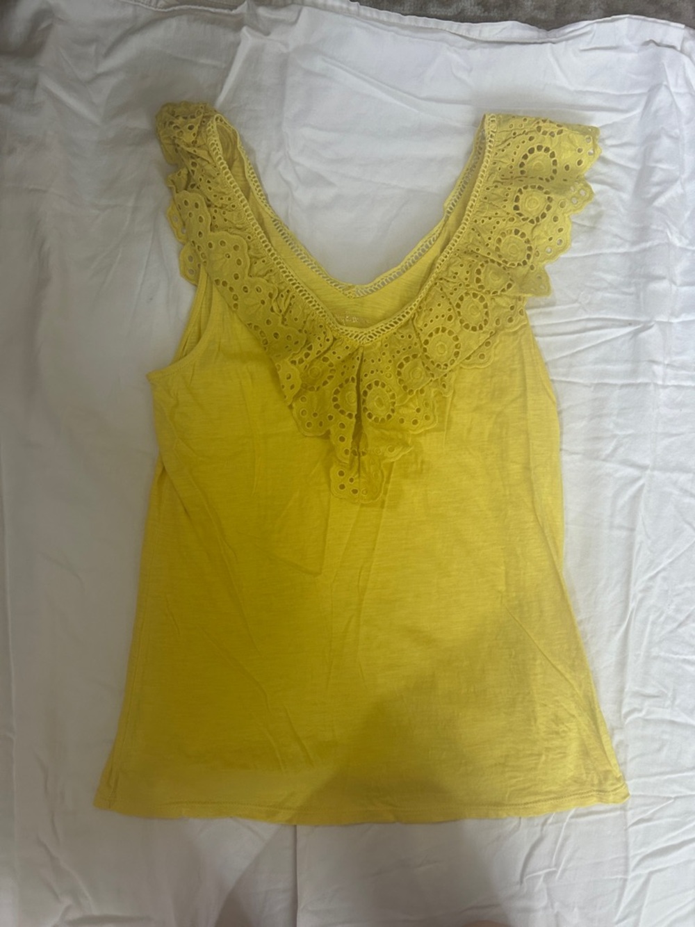 Lilly Pulitzer Yellow Eyelet-Trim Sleeveless Tank